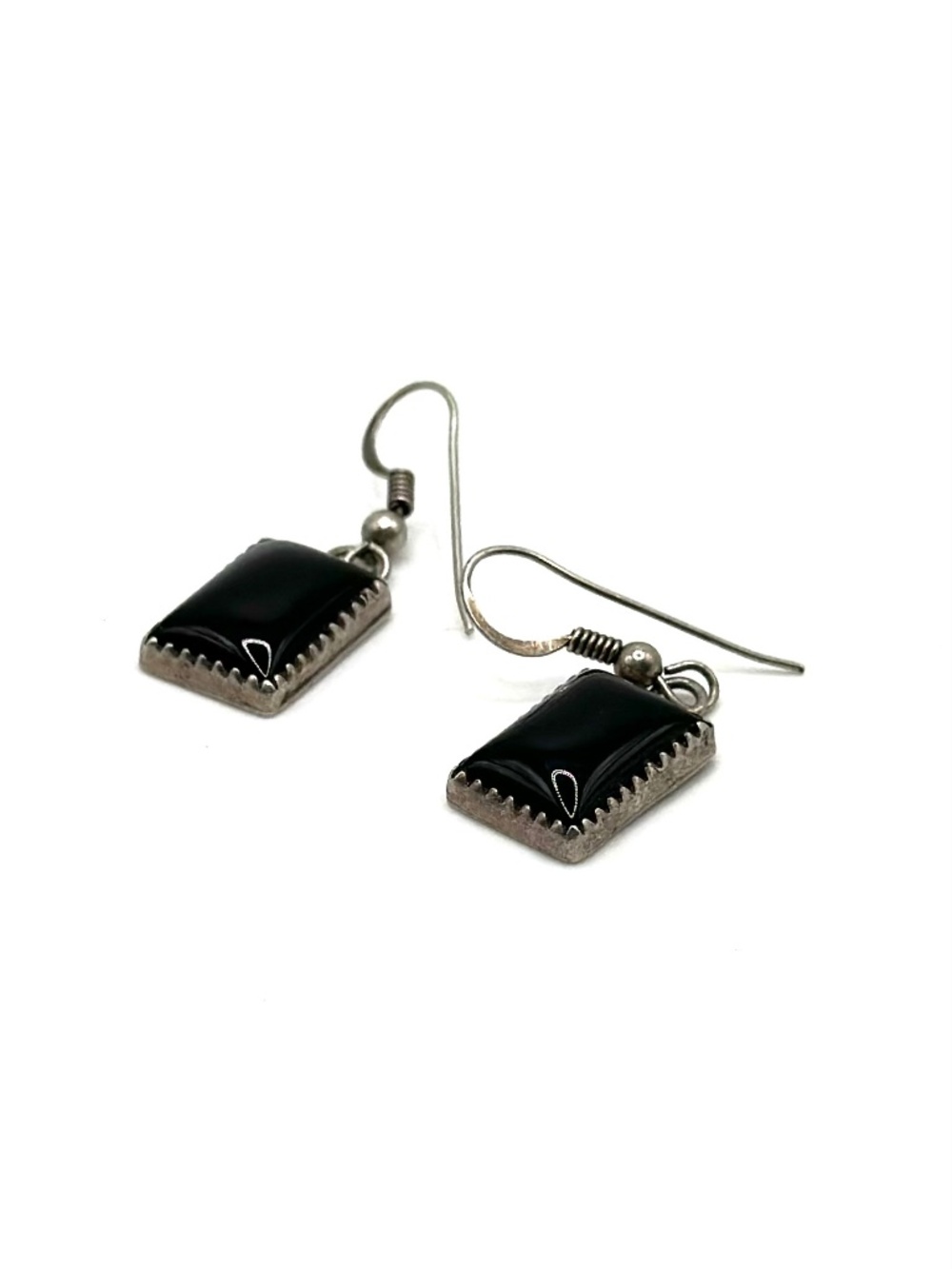 Vintage sterling silver onyx earrings